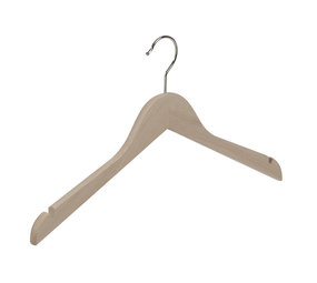 Blouse / shirthanger (vlak) beukenhout naturel ongelakt met rokinkepingen Blouse / shirthanger (vlak) beukenhout naturel ongelakt met rokinkepingen