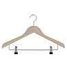 Blouse / shirt hanger beech wood natural unlacquered with non-slip clips, 38 cm Blouse / shirt hanger beech wood natural unlacquered with non-slip clips, 38 cm