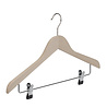 Blouse / shirt hanger beech wood natural unlacquered with non-slip clips, 38 cm Blouse / shirt hanger beech wood natural unlacquered with non-slip clips, 38 cm