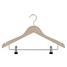 Blouse / shirthanger beukenhout naturel ongelakt met rokinkepingen en anti-slip knijpers, 38 cm Blouse / shirthanger beukenhout naturel ongelakt met rokinkepingen en anti-slip knijpers, 38 cm