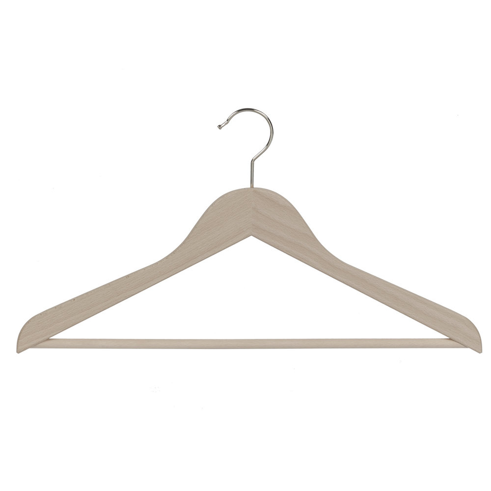 De Kledinghanger Gigant Blouse / shirthanger beukenhout naturel ongelakt met broeklat, 38 cm De Kledinghanger Gigant Blouse / shirthanger beukenhout naturel ongelakt met broeklat, 38 cm