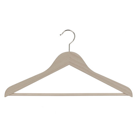 Blouse / shirthanger (vlak) beukenhout naturel ongelakt met broeklat Blouse / shirthanger (vlak) beukenhout naturel ongelakt met broeklat