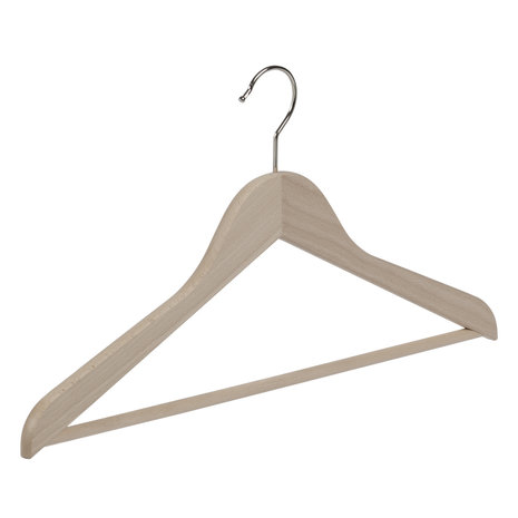 Blouse / shirthanger (vlak) beukenhout naturel ongelakt met broeklat Blouse / shirthanger (vlak) beukenhout naturel ongelakt met broeklat