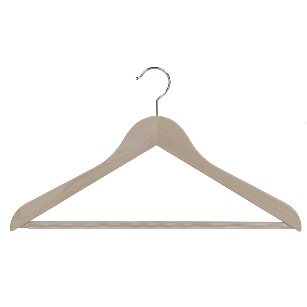 Blouse / shirthanger (geknikt) beukenhout naturel ongelakt met anti-slip broeklat Blouse / shirthanger (geknikt) beukenhout naturel ongelakt met anti-slip broeklat