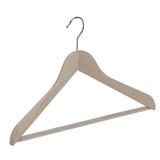 Blouse / shirthanger (geknikt) beukenhout naturel ongelakt met anti-slip broeklat