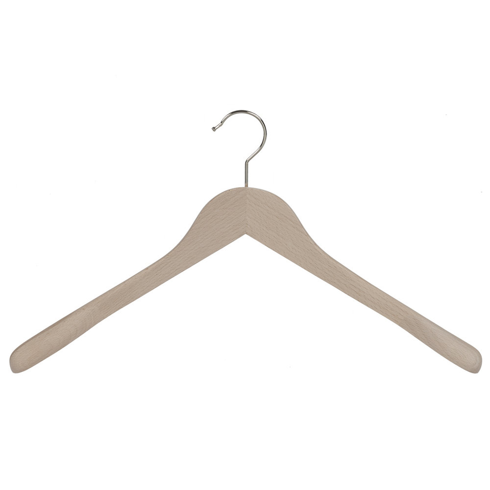 DE KLEDINGHANGER GIGANT Mantel / kostuumhanger (geknikt) beukenhout naturel ongelakt met schouderverbreding