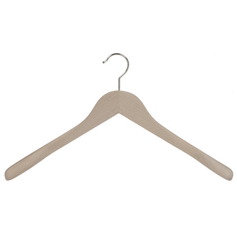Mantel / kostuumhanger (geknikt) beukenhout naturel ongelakt met schouderverbreding