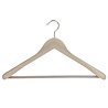 Mantel / kostuumhanger beukenhout naturel ongelakt met schouderverbreding en anti-slip broeklat, 38 cm Mantel / kostuumhanger beukenhout naturel ongelakt met schouderverbreding en anti-slip broeklat, 38 cm