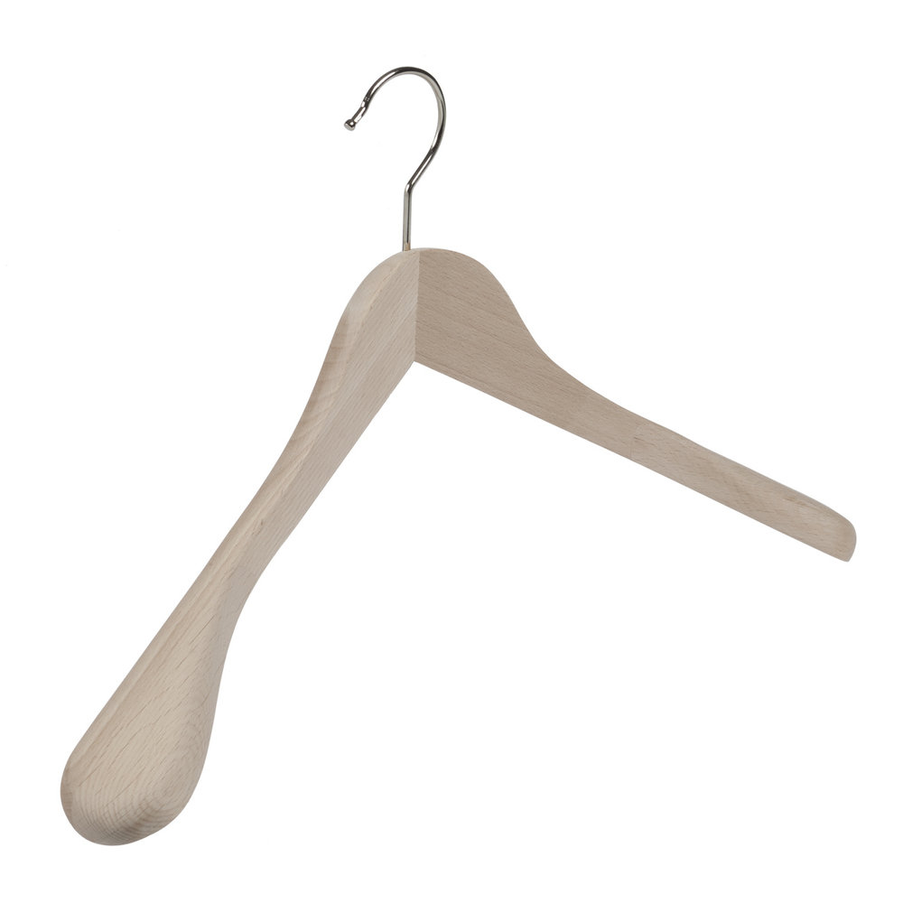DE KLEDINGHANGER GIGANT Mantel / kostuumhanger (geknikt) beukenhout naturel ongelakt met schouderverbreding