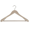 Mantel / kostuumhanger beukenhout naturel ongelakt met schouderverbreding en anti-slip broeklat, 41 cm Mantel / kostuumhanger beukenhout naturel ongelakt met schouderverbreding en anti-slip broeklat, 41 cm