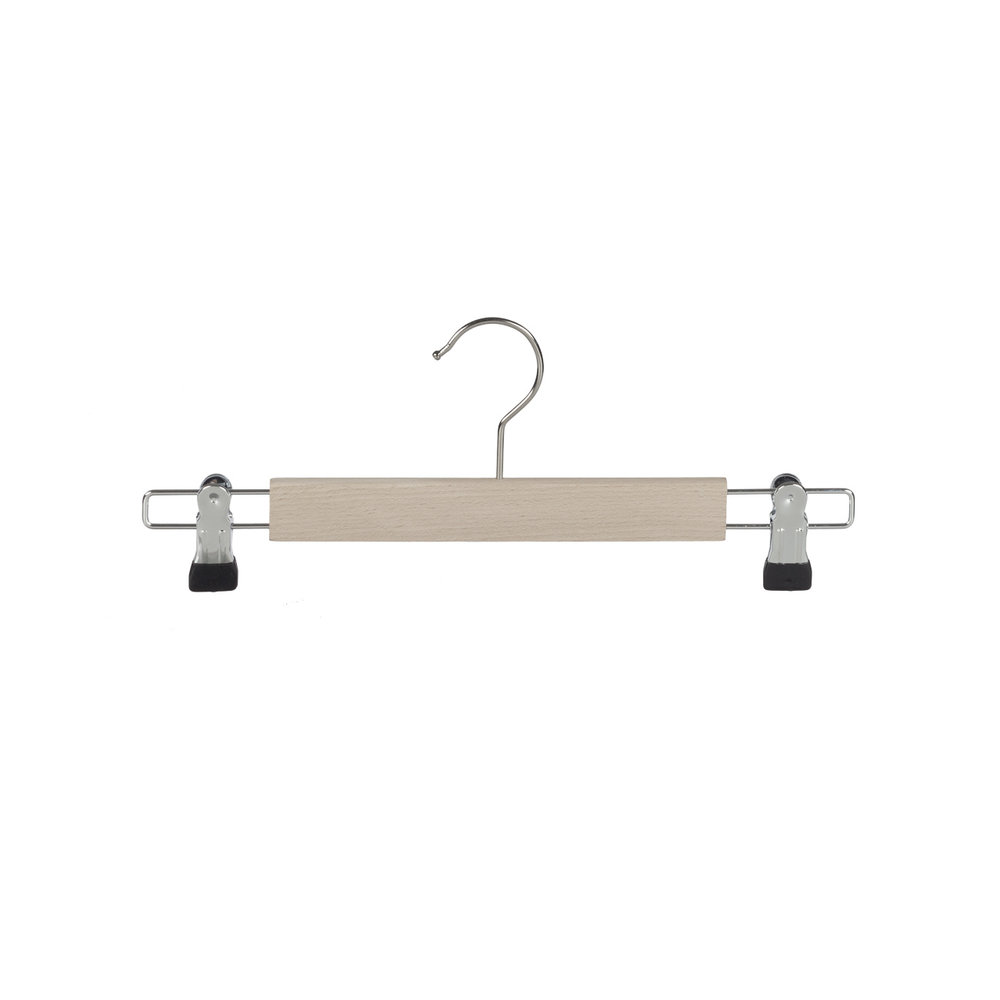 Rok / broekhanger beukenhout naturel ongelakt met knijpers, 33 cm