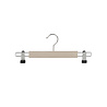 Skirt / trouser hanger beech wood natural unlacquered with non-slip clips, 33,5 cm Skirt / trouser hanger beech wood natural unlacquered with non-slip clips, 33,5 cm