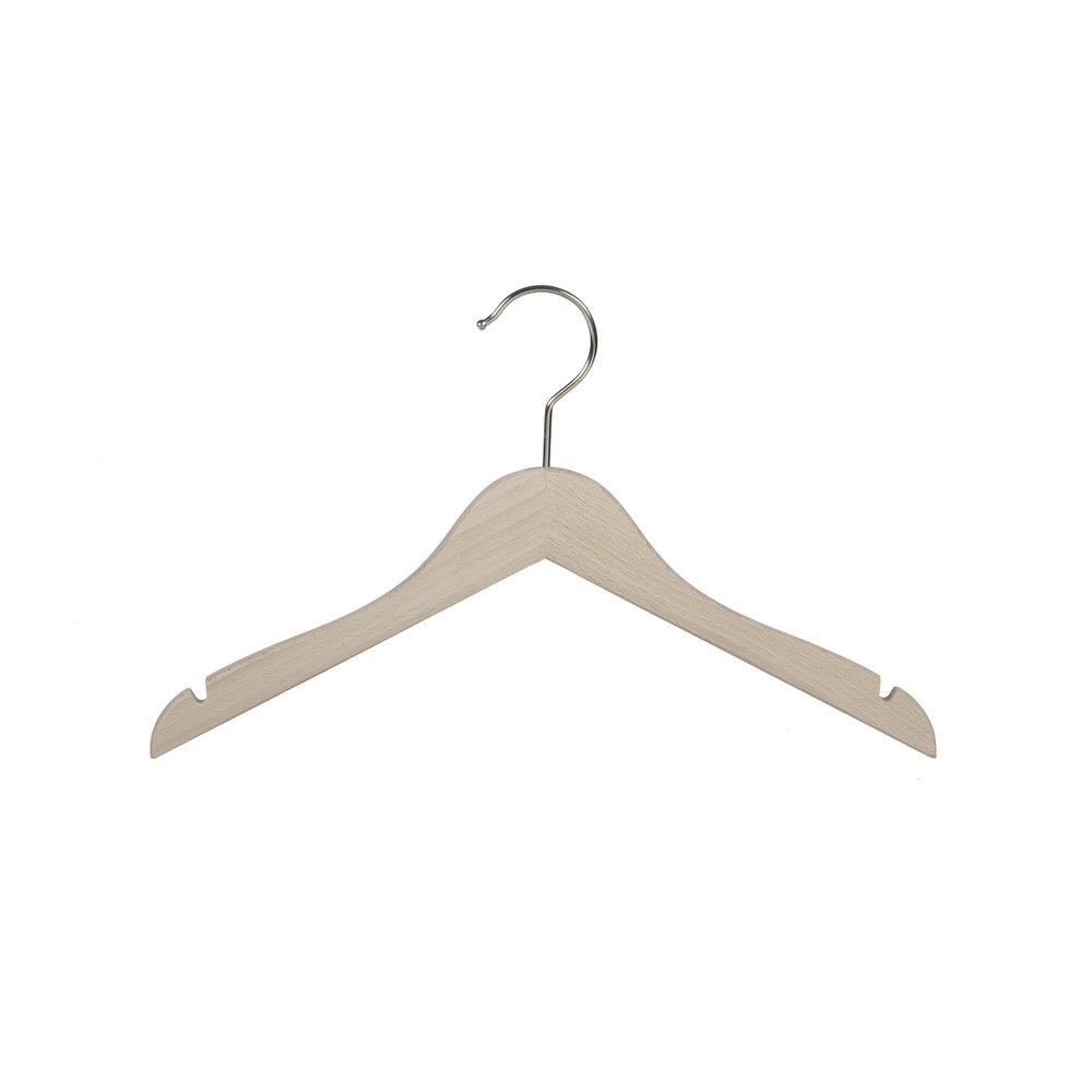 Blouse / shirthanger (vlak) beukenhout naturel ongelakt met rokinkepingen