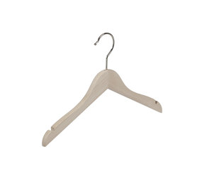 Blouse / shirthanger (vlak) beukenhout naturel ongelakt met rokinkepingen Blouse / shirthanger (vlak) beukenhout naturel ongelakt met rokinkepingen