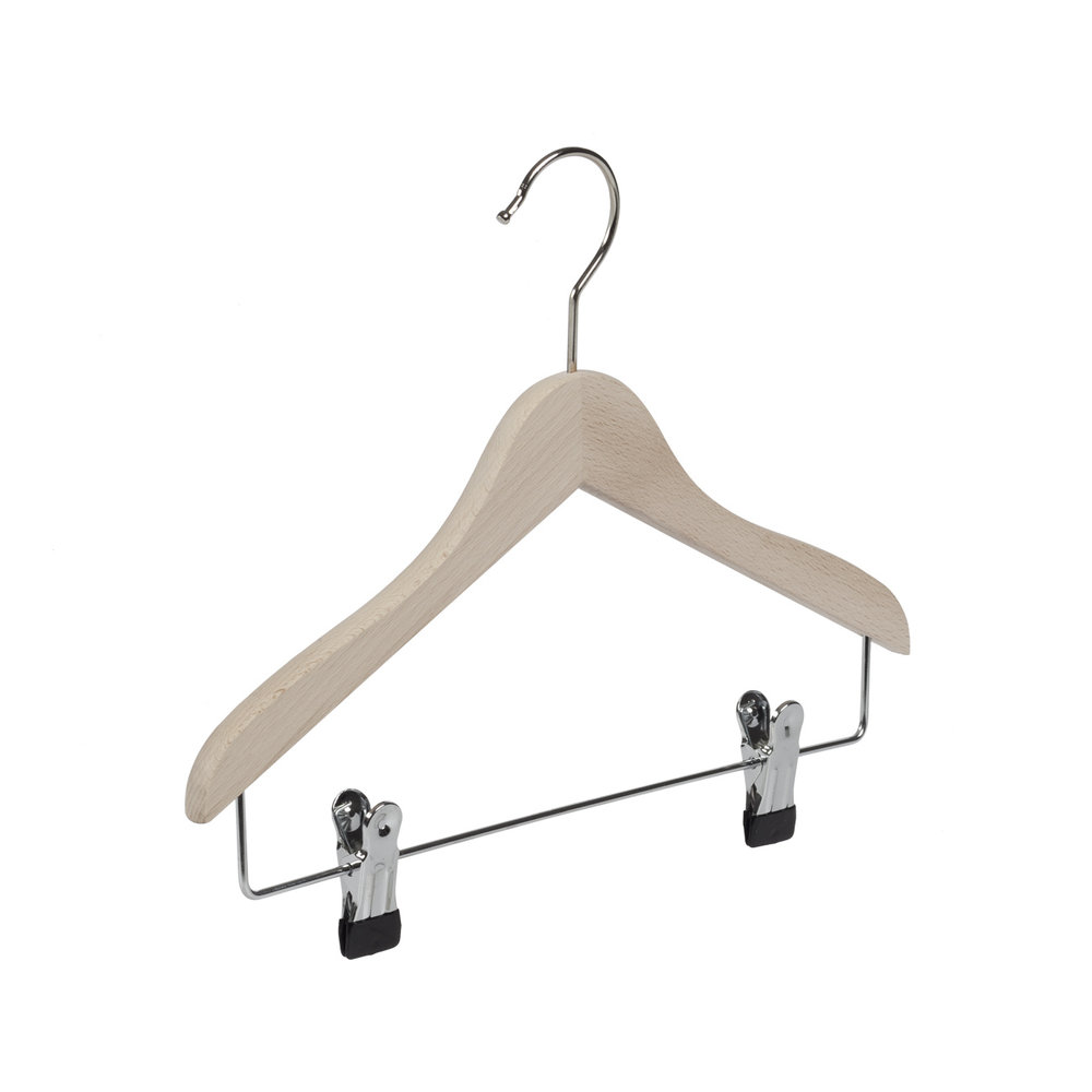 DE KLEDINGHANGER GIGANT Blouse / shirthanger (vlak) beukenhout naturel ongelakt met anti-slip knijpers DE KLEDINGHANGER GIGANT Blouse / shirthanger (vlak) beukenhout naturel ongelakt met anti-slip knijpers