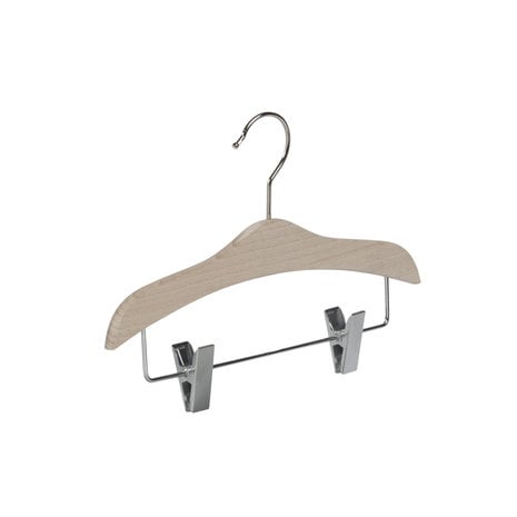 Blouse / shirthanger (vlak) beukenhout naturel ongelakt met anti-slip knijpers