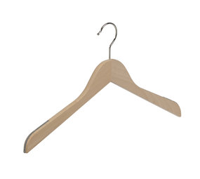 Blouse / shirthanger (vlak) beukenhout naturel gelakt met anti-slip op schouders Blouse / shirthanger (vlak) beukenhout naturel gelakt met anti-slip op schouders
