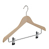 Blouse / shirt hanger beech wood natural lacquered with non-slip clips, 38 cm Blouse / shirt hanger beech wood natural lacquered with non-slip clips, 38 cm