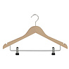 Blouse / shirthanger beukenhout naturel gelakt met rokinkepingen en anti-slip knijpers, 38 cm Blouse / shirthanger beukenhout naturel gelakt met rokinkepingen en anti-slip knijpers, 38 cm