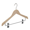 Blouse / shirthanger beukenhout naturel gelakt met rokinkepingen en anti-slip knijpers, 38 cm Blouse / shirthanger beukenhout naturel gelakt met rokinkepingen en anti-slip knijpers, 38 cm