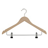Blouse / shirthanger beukenhout naturel gelakt met rokinkepingen en anti-slip knijpers, 38 cm Blouse / shirthanger beukenhout naturel gelakt met rokinkepingen en anti-slip knijpers, 38 cm