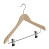 Blouse / shirthanger beukenhout naturel gelakt met rokinkepingen en anti-slip knijpers, 38 cm Blouse / shirthanger beukenhout naturel gelakt met rokinkepingen en anti-slip knijpers, 38 cm