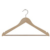 Blouse / shirthanger beukenhout naturel gelakt met rokinkepingen en anti-slip broeklat, 44 cm Blouse / shirthanger beukenhout naturel gelakt met rokinkepingen en anti-slip broeklat, 44 cm