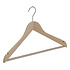 Blouse / shirthanger (geknikt) beukenhout naturel gelakt met rokinkepingen en anti-slip broeklat Blouse / shirthanger (geknikt) beukenhout naturel gelakt met rokinkepingen en anti-slip broeklat