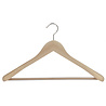 Mantel / kostuumhanger beukenhout naturel gelakt met schouderverbreding en anti-slip broeklat, 38 cm Mantel / kostuumhanger beukenhout naturel gelakt met schouderverbreding en anti-slip broeklat, 38 cm