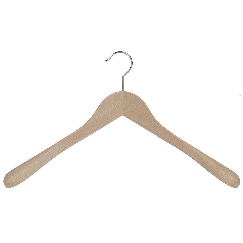 DE KLEDINGHANGER GIGANT Mantel / kostuumhanger (geknikt) beukenhout naturel gelakt met schouderverbreding