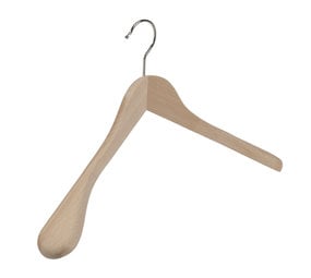 Mantelhanger beukenhout naturel gelakt met schouderverbreding, 44 cm Mantelhanger beukenhout naturel gelakt met schouderverbreding, 44 cm
