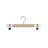 Skirt / trouser hanger beech wood natural lacquered with non-slip clips, 33,5 cm Skirt / trouser hanger beech wood natural lacquered with non-slip clips, 33,5 cm
