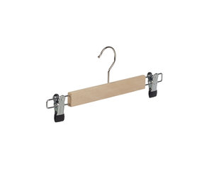 Rok / broekhanger beukenhout naturel gelakt met anti-slip knijpers Rok / broekhanger beukenhout naturel gelakt met anti-slip knijpers