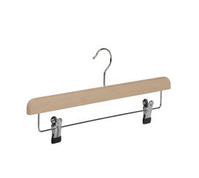 Rok / broekhanger beukenhout naturel gelakt met knijperlat, 40 cm Rok / broekhanger beukenhout naturel gelakt met knijperlat, 40 cm