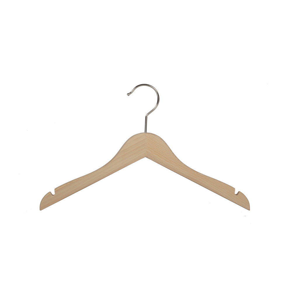 Blouse / shirthanger (vlak) beukenhout naturel gelakt met rokinkepingen