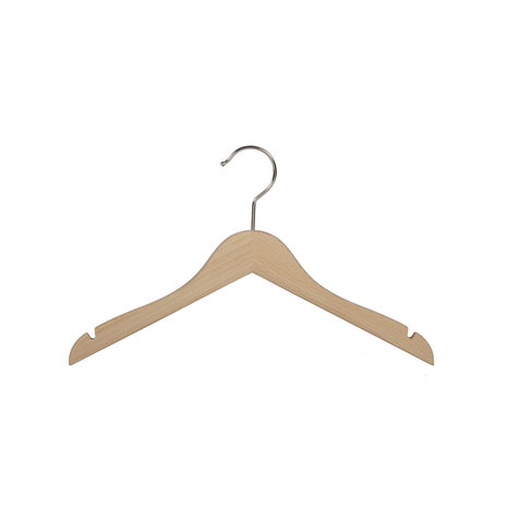 Kinderhanger beukenhout naturel gelakt met rokinkepingen, 34 cm Kinderhanger beukenhout naturel gelakt met rokinkepingen, 34 cm