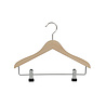 Blouse / shirt hanger (child) beech wood natural lacquered with non-slip clips, 25 cm Blouse / shirt hanger (child) beech wood natural lacquered with non-slip clips, 25 cm