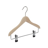 Blouse / shirthanger (vlak) beukenhout naturel gelakt met anti-slip knijpers