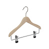 Blouse / shirt hanger (child) beech wood natural lacquered with non-slip clips, 25 cm Blouse / shirt hanger (child) beech wood natural lacquered with non-slip clips, 25 cm