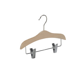 Blouse / shirthanger (vlak) beukenhout naturel gelakt met anti-slip knijpers Blouse / shirthanger (vlak) beukenhout naturel gelakt met anti-slip knijpers