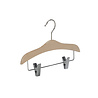 Blouse / shirt hanger (child) beech wood natural lacquered with non-slip clips, 26 cm Blouse / shirt hanger (child) beech wood natural lacquered with non-slip clips, 26 cm