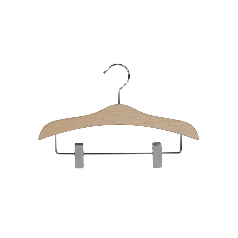 Blouse / shirthanger (vlak) beukenhout naturel gelakt met anti-slip knijpers Blouse / shirthanger (vlak) beukenhout naturel gelakt met anti-slip knijpers