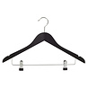 Blouse / shirthanger beukenhout zwart gelakt met rokinkepingen en anti-slip knijpers, 38 cm Blouse / shirthanger beukenhout zwart gelakt met rokinkepingen en anti-slip knijpers, 38 cm