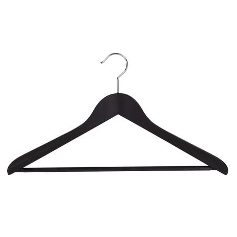 DE KLEDINGHANGER GIGANT Blouse / shirthanger (geknikt) beukenhout zwart gelakt met anti-slip broeklat DE KLEDINGHANGER GIGANT Blouse / shirthanger (geknikt) beukenhout zwart gelakt met anti-slip broeklat