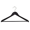 Blouse / shirthanger beukenhout zwart gelakt met anti-slip broeklat, 44 cm Blouse / shirthanger beukenhout zwart gelakt met anti-slip broeklat, 44 cm