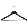 DE KLEDINGHANGER GIGANT Blouse / shirthanger (geknikt) beukenhout zwart gelakt met rokinkepingen en anti-slip broeklat DE KLEDINGHANGER GIGANT Blouse / shirthanger (geknikt) beukenhout zwart gelakt met rokinkepingen en anti-slip broeklat