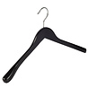 Mantel / kostuumhanger beukenhout zwart gelakt met schouderverbreding, 44 cm Mantel / kostuumhanger beukenhout zwart gelakt met schouderverbreding, 44 cm