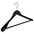 Mantel / kostuumhanger (geknikt) beukenhout zwart gelakt met schouderverbreding en anti-slip broeklat Mantel / kostuumhanger (geknikt) beukenhout zwart gelakt met schouderverbreding en anti-slip broeklat