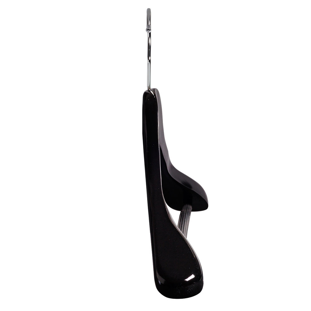 Mantel / kostuumhanger beukenhout zwart gelakt met schouderverbreding en anti-slip broeklat, 44 cm