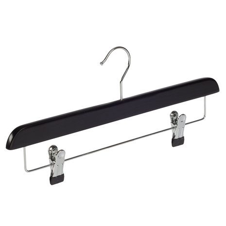 Rok / broekhanger beukenhout zwart gelakt met anti-slip knijpers